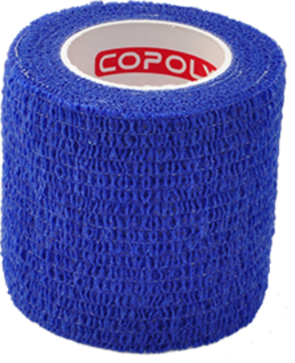 Afbeeldingen van Zelfklevend elastisch verband 5 cm - Blauw