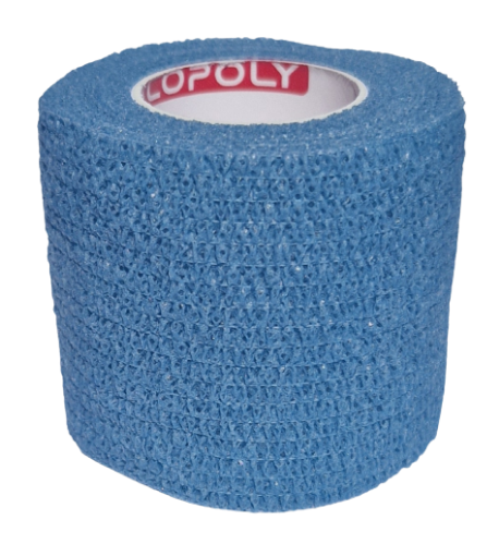 Afbeeldingen van Zelfklevend elastisch verband 5 cm - Azuurblauw