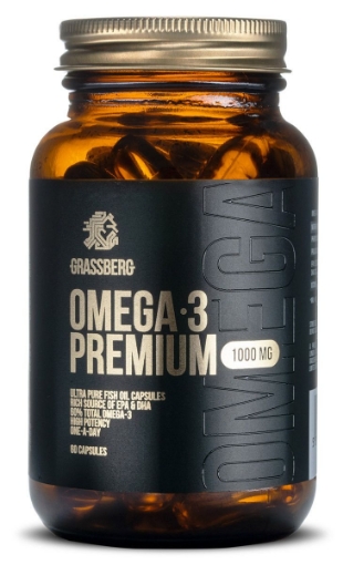 Afbeeldingen van Grassberg Omega 3 Premium 1000mg - 60 Capsules