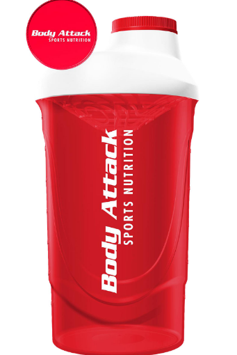 Afbeeldingen van ROOD-WITTE SHAKER 600 ML BODY ATTACK